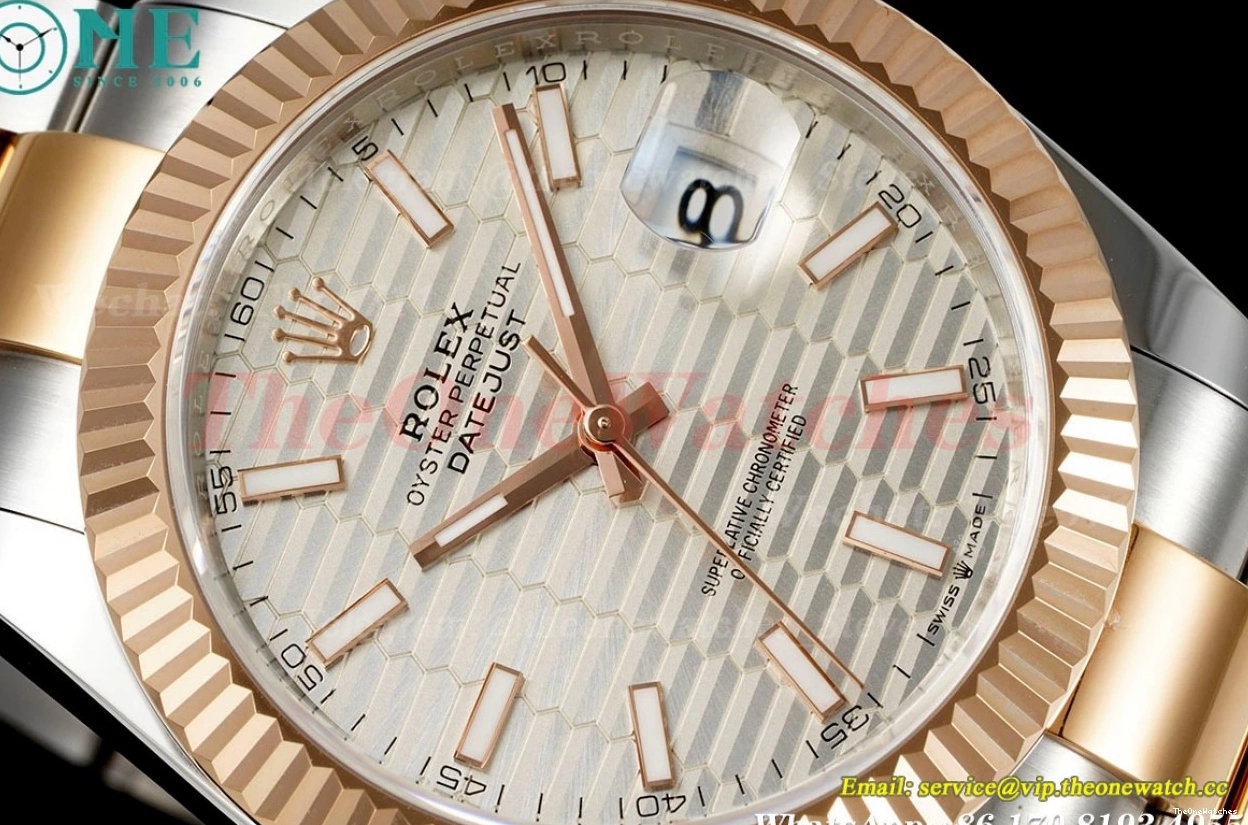 SS Oys Textured EWEF Datejust RG 41mm 126331 Silver A3235 Dia 1209